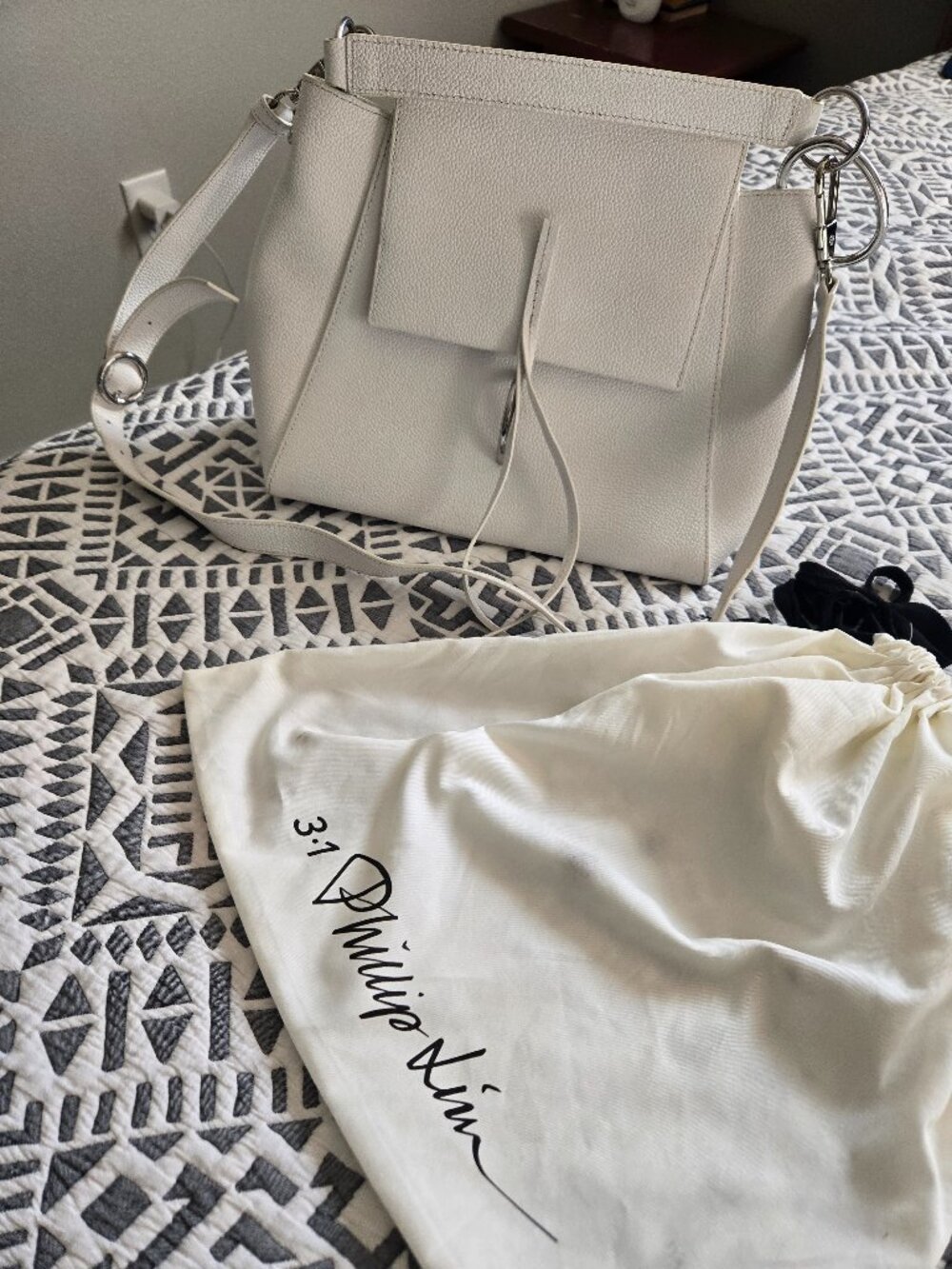 White Leather Womens bag